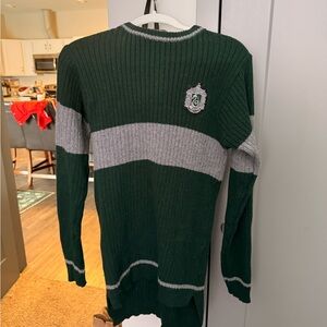 Harry Potter Green and Gray Sweater with Slytherin Crest